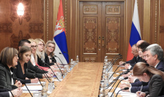 23 October 2018 National Assembly Speaker Maja Gojkovic in meeting with the Chairman of the State Duma of the Federal Assembly of the Russian Federation Vyacheslav Volodin